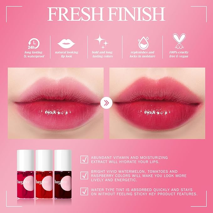 Lip Tint Stain Set, Lip Stain Long Lasting Lip