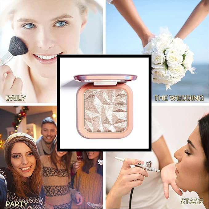 Face Highlighter Makeup Palette Kit, Shimmer Glitter Highlight Face