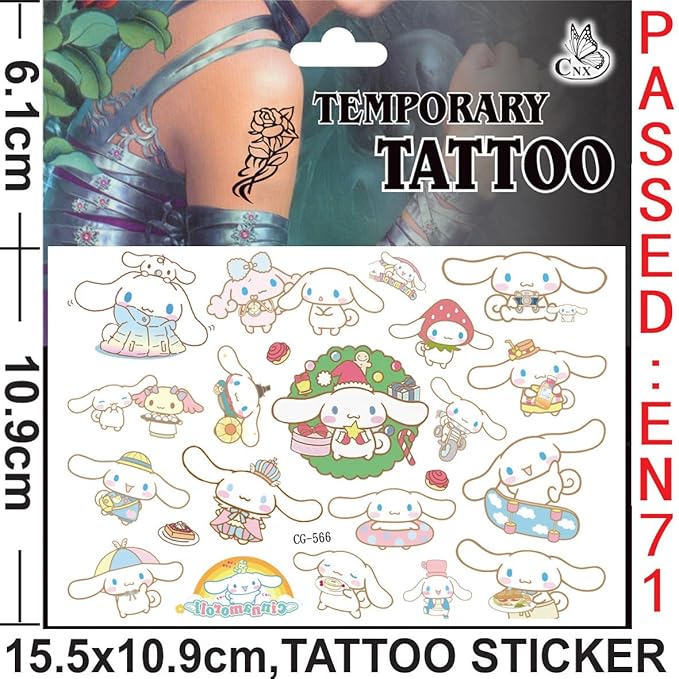 Cinnamorol tattoos stickers for kids,