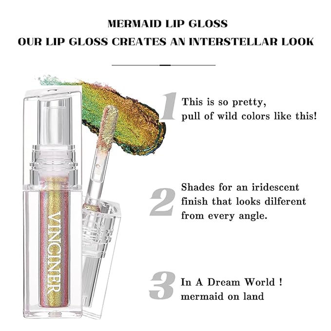 Glitter Liquid Lipstick Chameleon Eyeshadow Waterproof Long Lasting Diamond Shimmer Glitter Lipstick,Multi-Dimensional Eye Looks, High Pigmented Non-stick Cup Lipstick Party(04#)