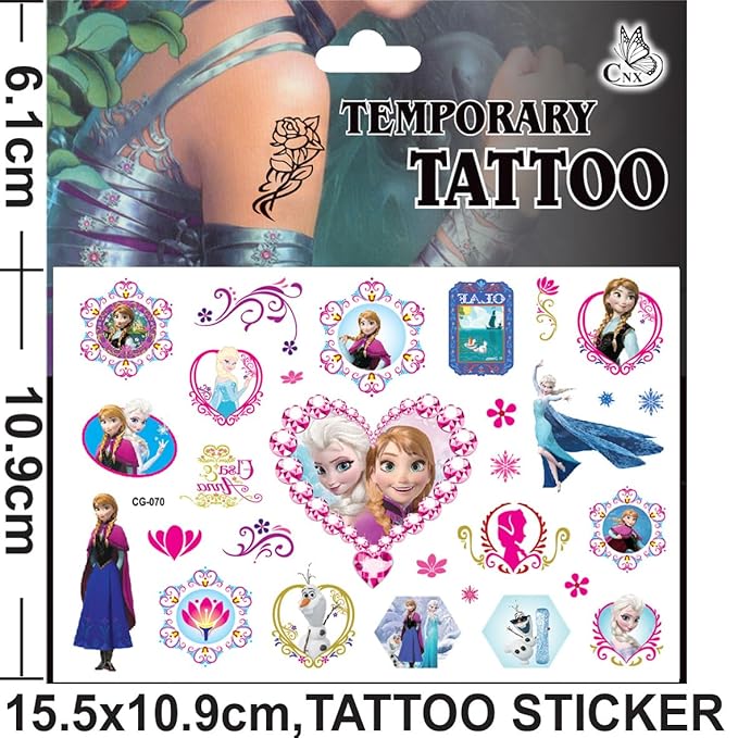 4 sheet frozen princess tattoos