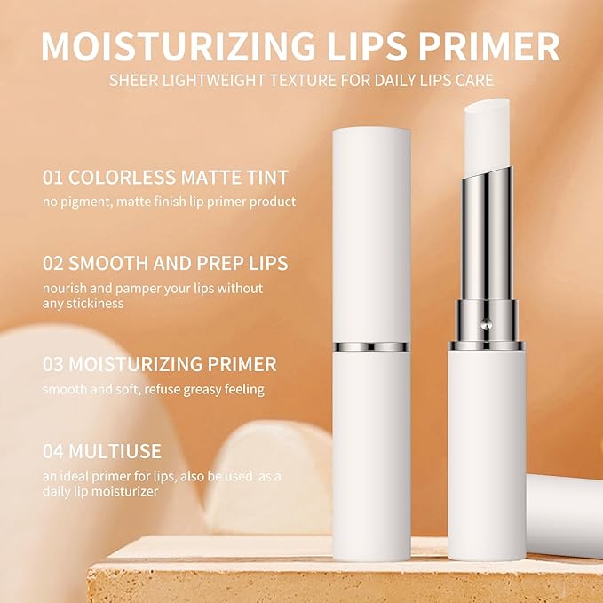 KYDA 2 Pcs Lip Primer, Colorless Matte Tint, Lip