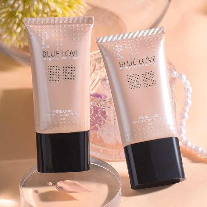 BLUE LOVE BB Cream Tinted Moisturizer Liquid Foundation, (Natural Color)