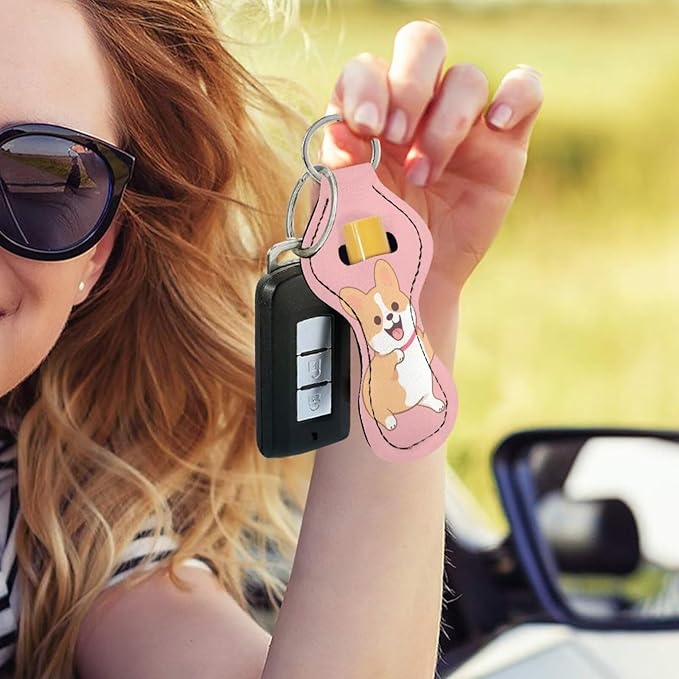 Chapstick Holder Keychain for Lipstick Lip