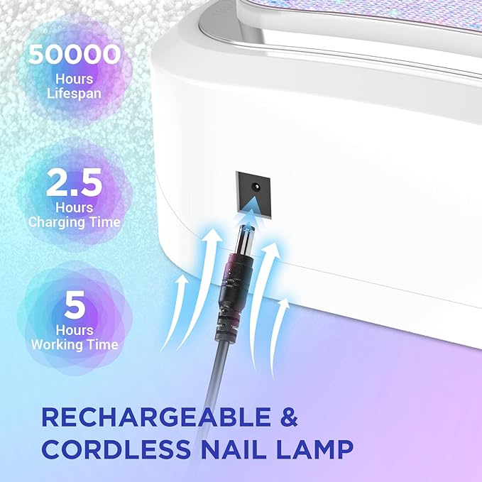 Cordless Nail Lamp, 120W Rechargeable