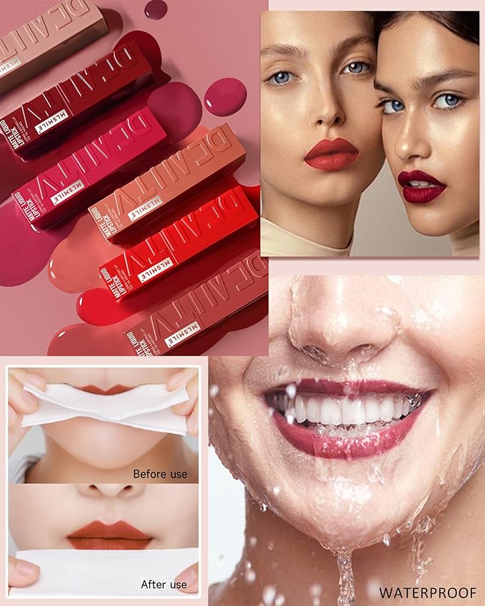 Matte Liquid Lipstick for Women, 1Pcs Highly Pigmented Lipstick
