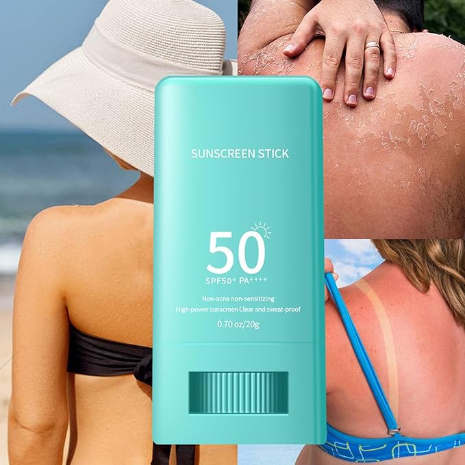 Sunscreen Stick SPF 50, Face Sunscreen Stick Broad Spectrum UVA/UVB Protection, Lightweight Sunscreen Non Greasy, Waterproof Long Lasting Sunblock Stick, Solid Sunscreen Stick for Travel