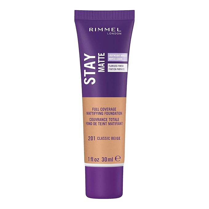 Rimmel London Stay Matte Liquid Mousse - 201 Control, Oil-Free, 1oz