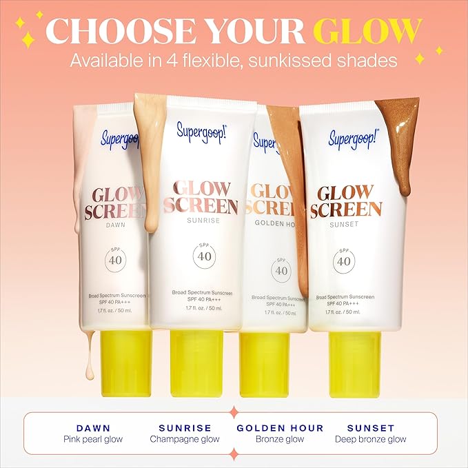 Supergoop! Glowscreen (SPF 40) - 0.5 fl oz, Pack of 2 - Glowy Primer + Broad Spectrum Sunscreen - Helps Filter Blue Light - Boosts Hydration with Hyaluronic Acid, Vitamin B5 & Niacinamide