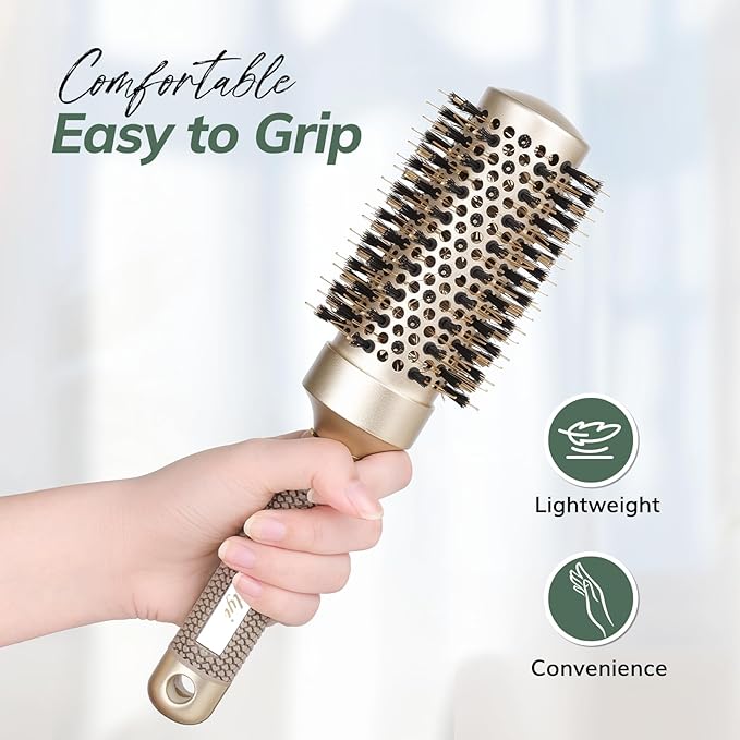 Nano Thermal Ceramic Round Hair Brush with Boar