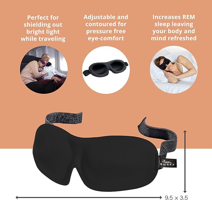 Bucky 40 Blinks No Pressure Beauty & Travel Eye Masks, Gray Dots