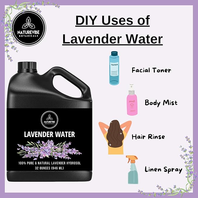 Naturevibe Botanicals Lavender Water 32 Ounces