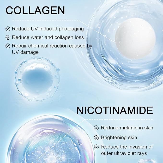 Collagen Face Sunscreen SPF 60+, SPF Moisturizer Face,Sunscreen Lotion Protect Skin, Sunscreen For Face & Body Moisture, SPF 60+ PA+++ Sunscreen Moisturizer For All Skin Type Water-Resistant