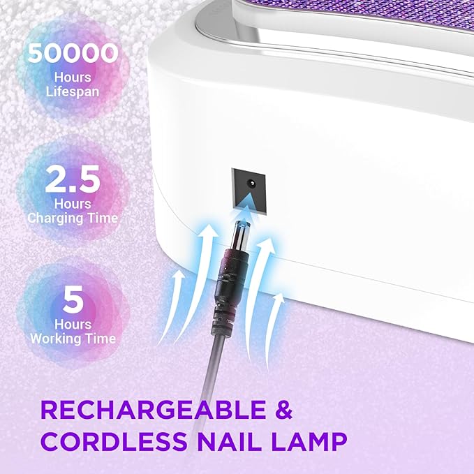 Cordless Nail Lamp, 120W Rechargeable