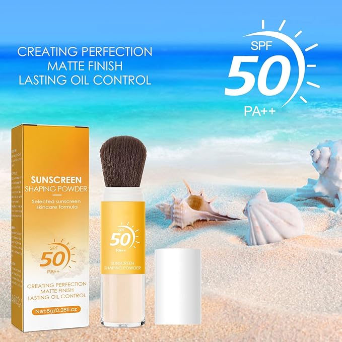 Mineral Sunscreen Setting Powder, Natural Translucent Mineral Brush All Skin