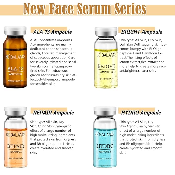 Repair Ampoule,Korean Hyaluronic Acid Serum for Skin Regeneration Serum Anti-Wrinkle and Anti-Aging Face Ampoule for Elasticity Care Helps create hydrated and smooth skin