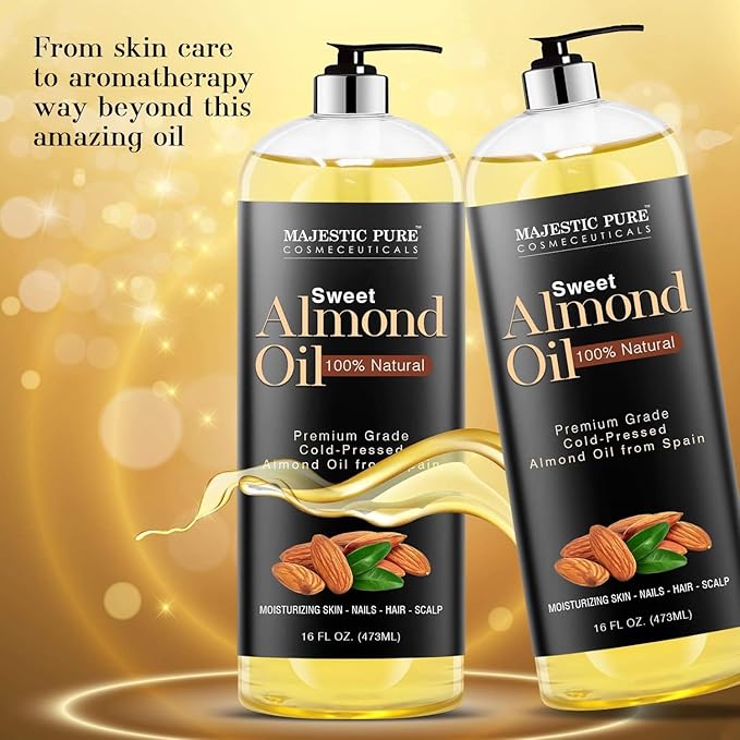 MAJESTIC PURE Sweet Almond Oil, Triple