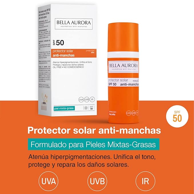 BELLA AURORA GEL SOLAR SPF 50 ANTIMANCAS PIEL MIXTA-GRASA