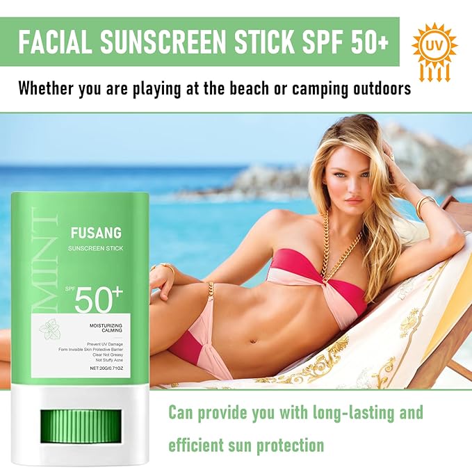 Face Sunscreen Stick SPF 50+,Matte Non-Greasy Sunscreen Stick Face,Moisturizing Sun Screen Stick for All Skin Types,Oil Control Long Lasting Sunscreen Face Stick