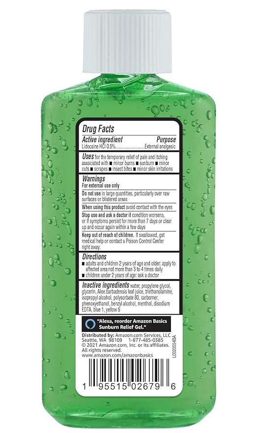 Amazon Basics Sunburn Relief Gel oz