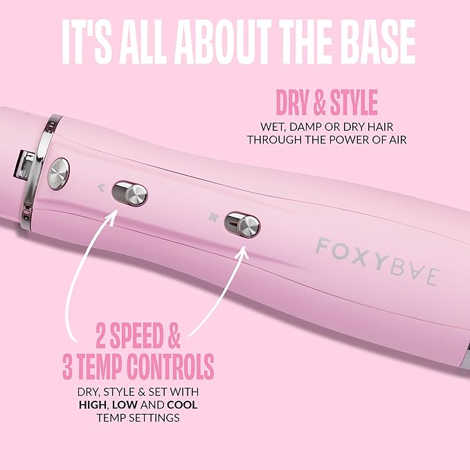 FoxyBae 3-in-1 Ceramic Interchangeable Hair Tools - Blowout [Party Pink]