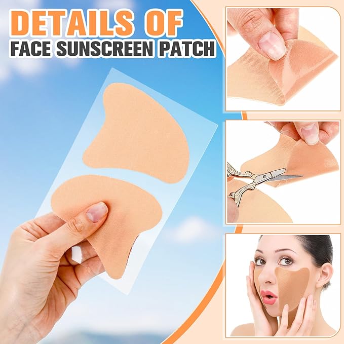 10 Pair Sun Protection Patch For Face UV Protection Patch Golf Patches UV Patch for Sunscreen Multifunctional Face Patches for Men Women Sports Outdoor Golf, Surf, Swim, Ski and Snow