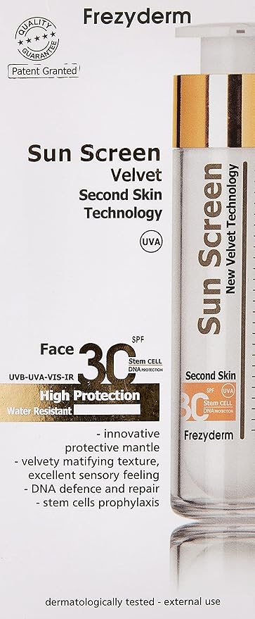 FrezyDerm Sun Screen Velvet Second Skin Technology Face SPF30 by FrezyDerm