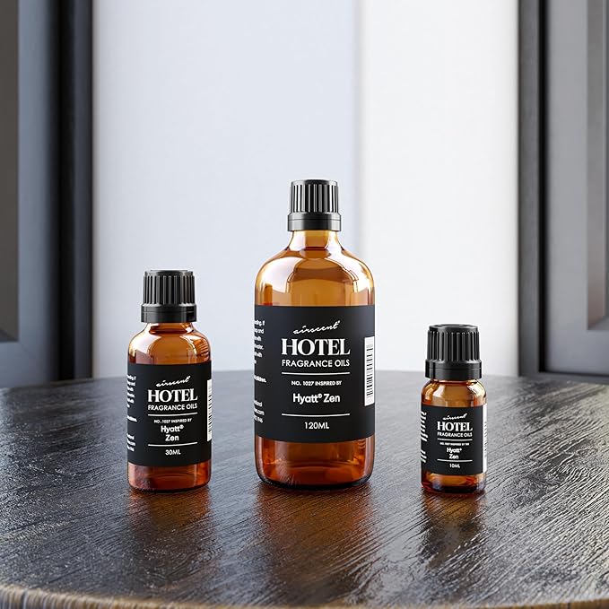 AirScent Hotel Diffuser Oil Inspired by The Hyatt Zen Hotel Scent - Premium Fragrance Oil No. 1027 for Ultrasonic and Waterless Diffusers and Crafting - 120 mL, 4 fl oz Glass Bottle with Dropper