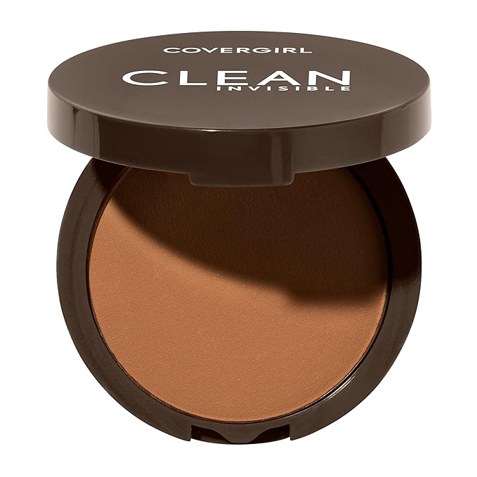 Covergirl Clean Invisible Pressed Powder, Lightweight, Breathable, Vegan Tawny 165, 0.38oz