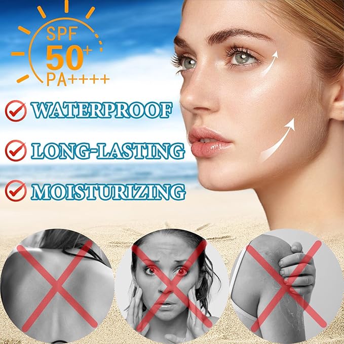 Face Sunscreen Stick SPF 50+,Matte Non-Greasy Sunscreen Stick Face,Moisturizing Sun Screen Stick for All Skin Types,Oil Control Long Lasting Sunscreen Face Stick-04