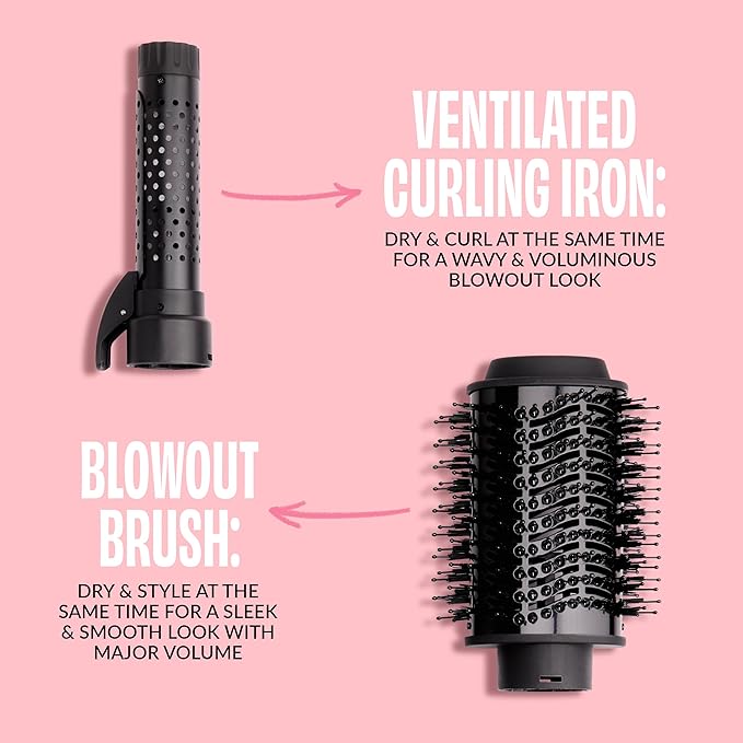 Foxybae Super Styler – 4-in-1 Blow Dryer Brush [Black Rose-Gold]