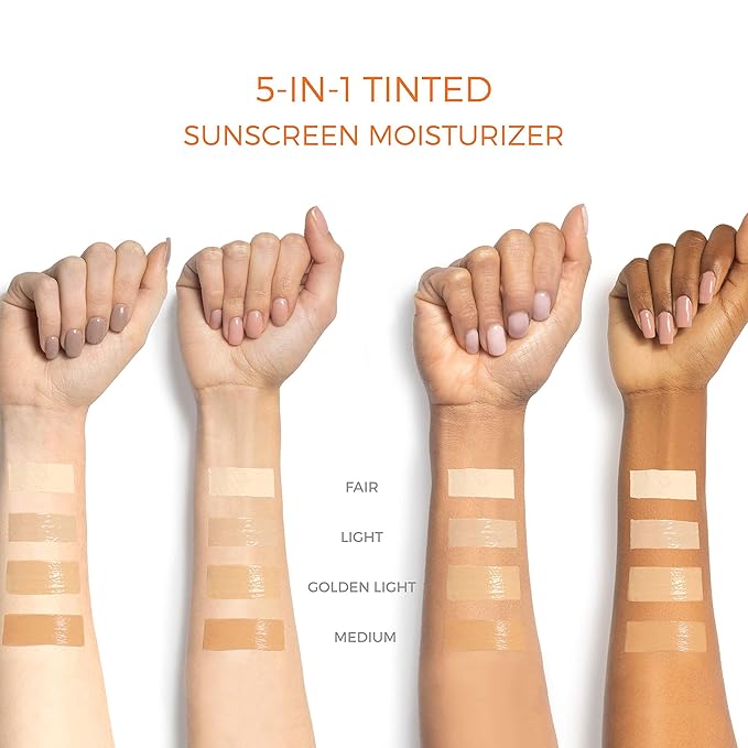 Suntegrity Tinted 5 in 1 Mineral Sunscreen for Face (SPF 30-2 oz) - Golden Light | BB Cream Moisturizer with Physical UVA/UVB Broad Spectrum Protection | Safe for Sensitive Skin