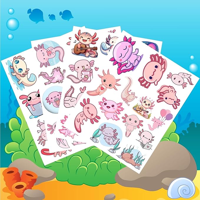 Axolotl temporary tattoos - cute