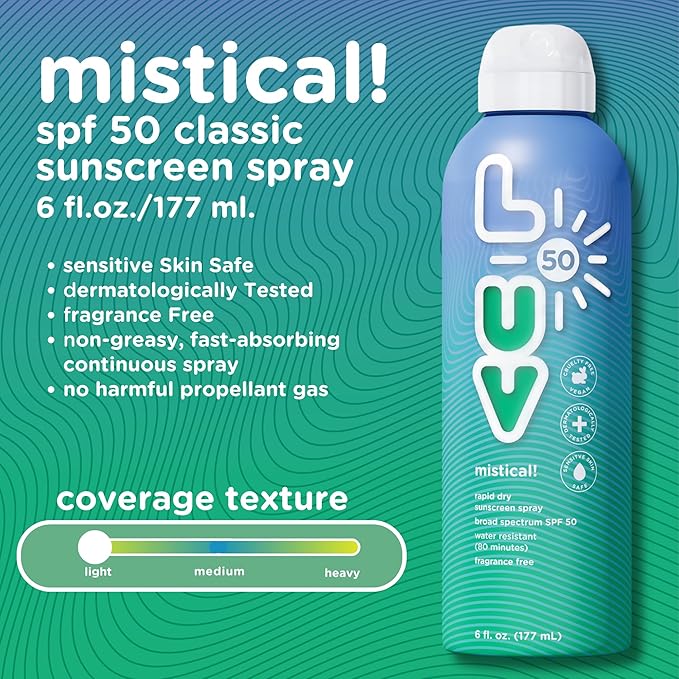 mistical! SPF 50 Sunscreen Spray, Broad-Spectrum Protection Against UVA & UVB Rays, Perfect For Everyday Activities & Outdoor Adventures, Clear and Lightweight Sun Protection