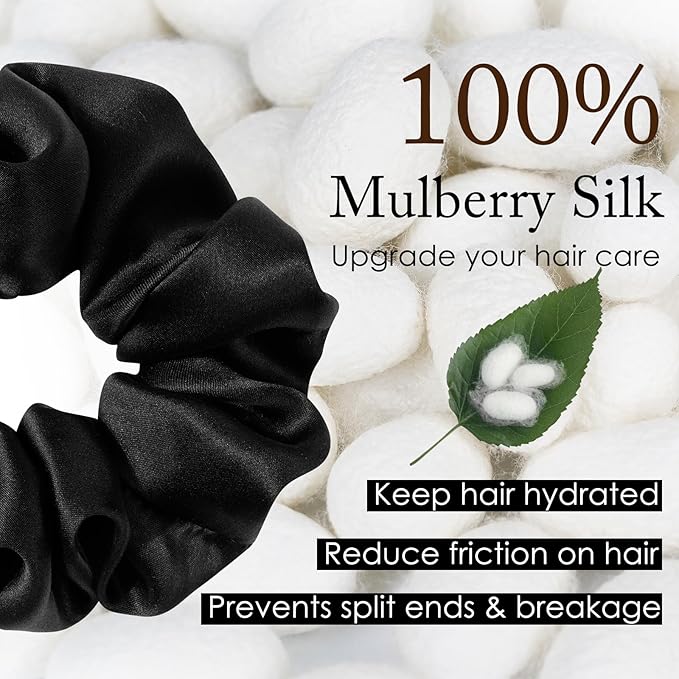 OLESILK 100% Mulberry Silk-Scrunchies for