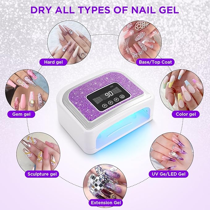 Cordless Nail Lamp, 120W Rechargeable