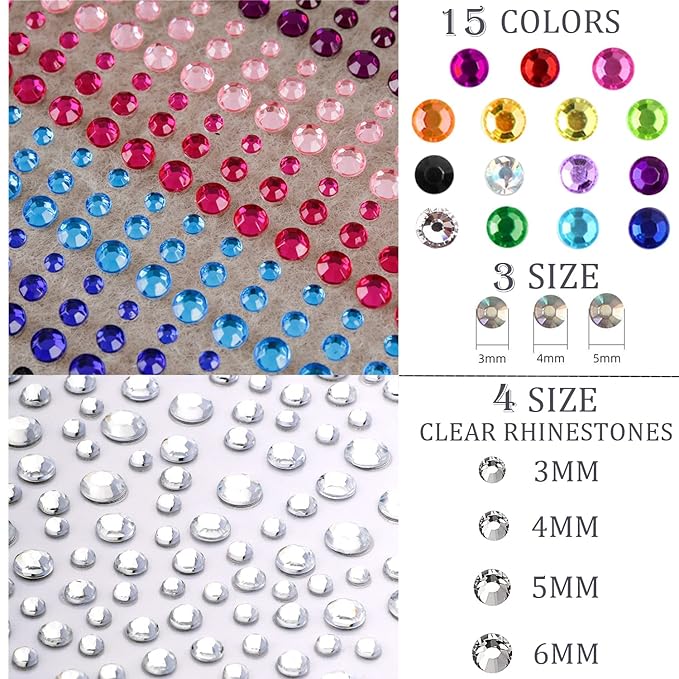 1250 pcs self adhesive rhinestones