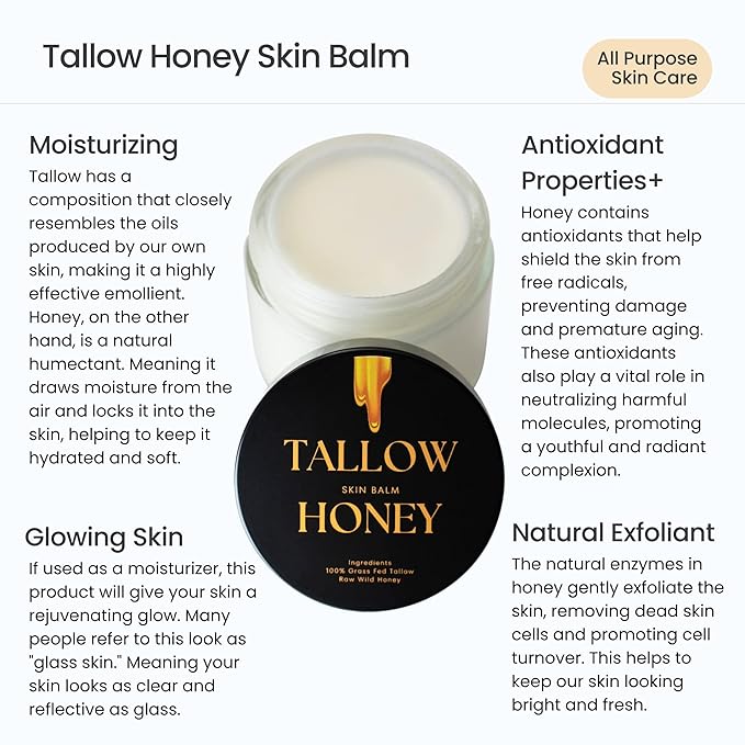 Handmade Tallow Honey Moisturizer | 100% 2 oz