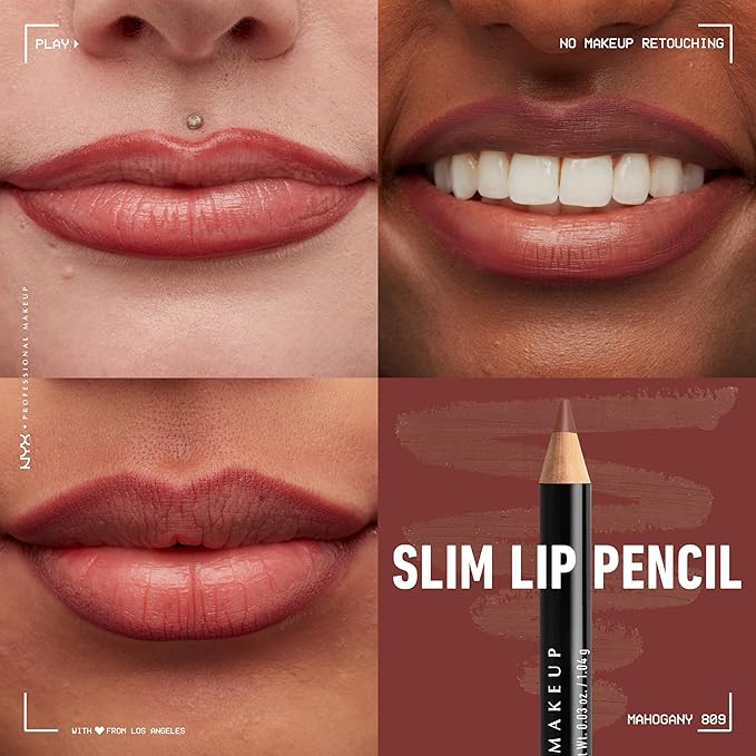 NYX PROFESSIONAL MAKEUP Slim Lip Pencil, Long-Lasting Creamy Lip