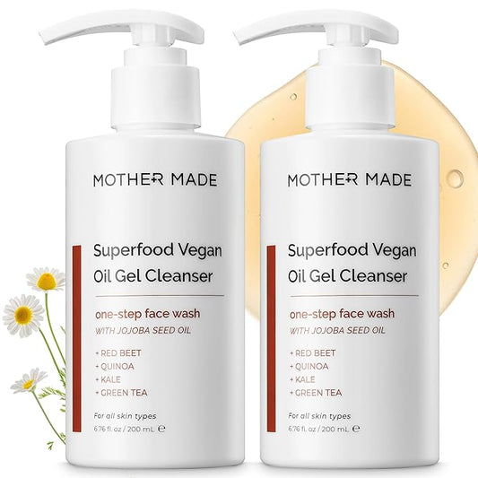 Superfood Hydrating & Anti-aging Gentle Gel Face Wash with Green Tea, Jojoba Oil, Hyaluronic Acid, Vitamin E, Set of 2