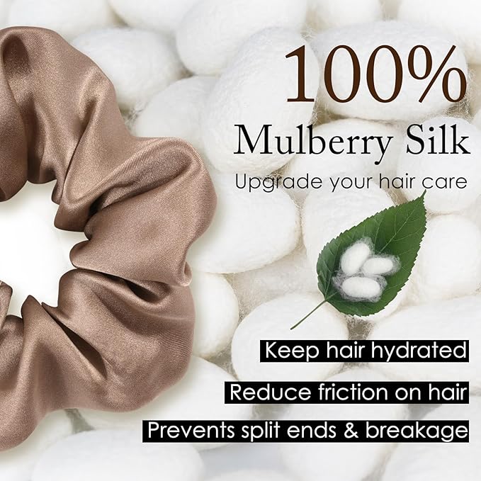 OLESILK 100% Mulberry Silk-Scrunchies for