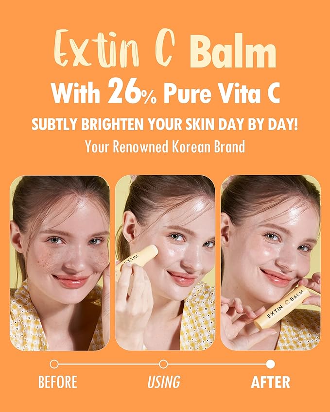 KAHI Extin C Face Balm Moisturizer Vitamin C Infused Moisturizer Stick & Makeup Balm Multi Balm |Starter & Finishing Balm for Skin Brightening & Fine Lines (0.32 fl oz)