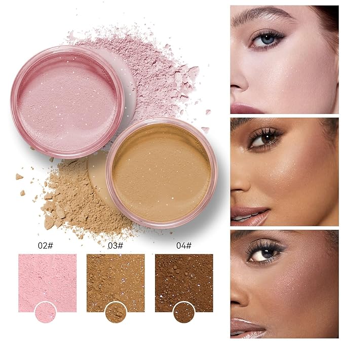 Loose Face Powder Glitter Setting Powder Matte Finishing Face