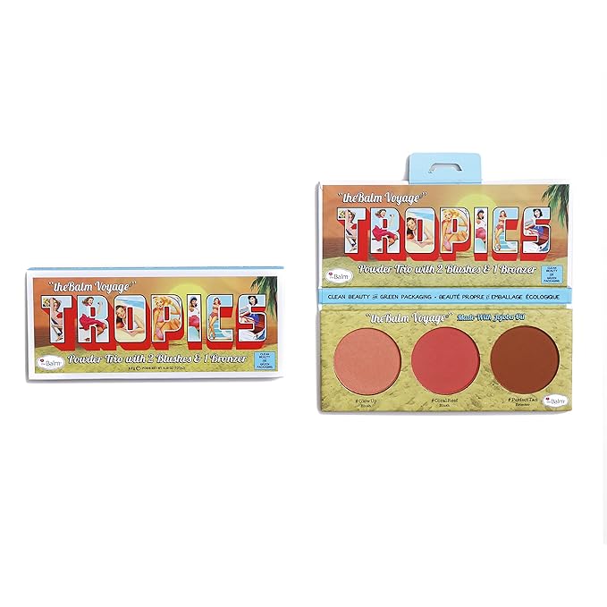 theBalm Voyage Tropics Powder Trio with 2 Blushes 1 Bronzer