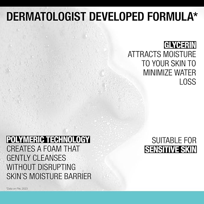 Neutrogena Fragrance Free Ultra Gentle Foaming Daily Cleanser, Hydrating Face Wash for Sensitive Skin, Removes Makeup & Gently Cleanses Without Over Drying, Hypoallergenic, 5.8 fl. oz