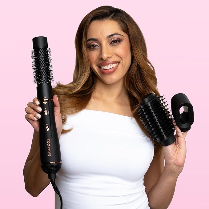 FoxyBae 3-in-1 Ceramic Interchangeable Hair Tools - Blowout [Black Rose-Gold]