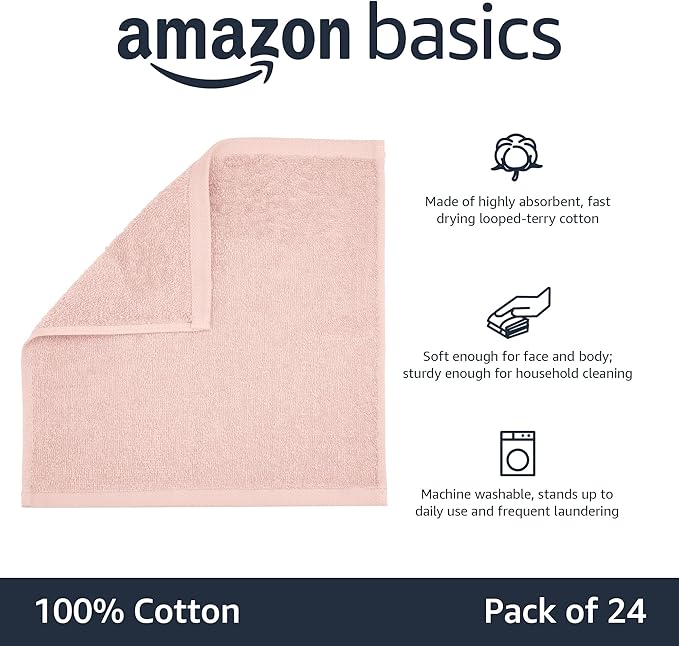 Amazon basics face towels for