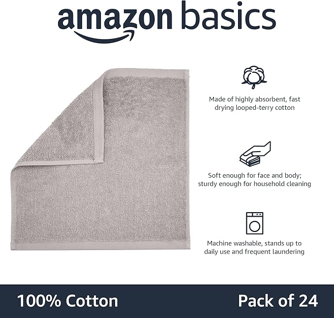 Amazon basics face towels for