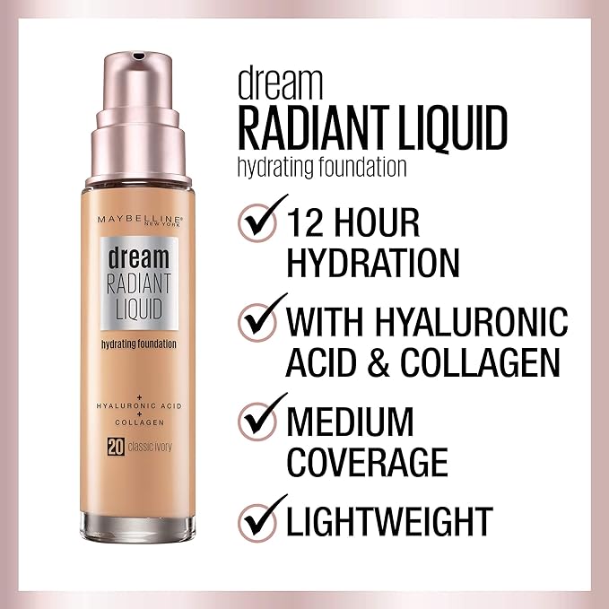 Maybelline Dream Radiant Liquid Medium Coverage Hydrating Makeup, of 2)