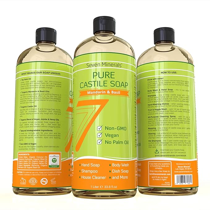 Pure Castile Soap, Mandarin Basil -